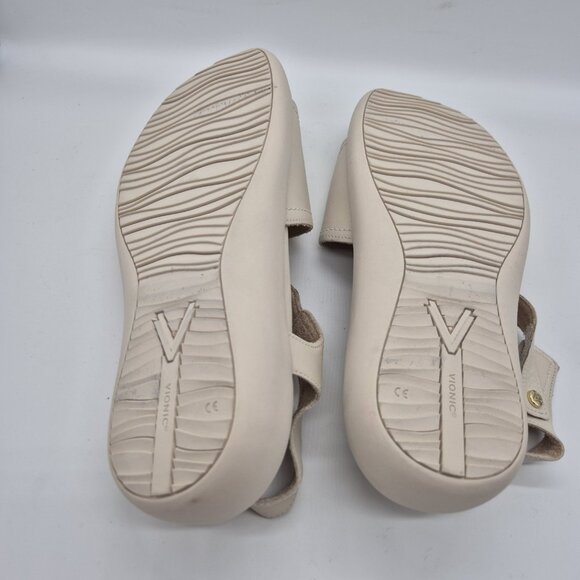 Vionic Women’s Awaken Rx Recovery Sandals Size 9 Wide Cream  Arch Support (167) - Picture 7 of 9
